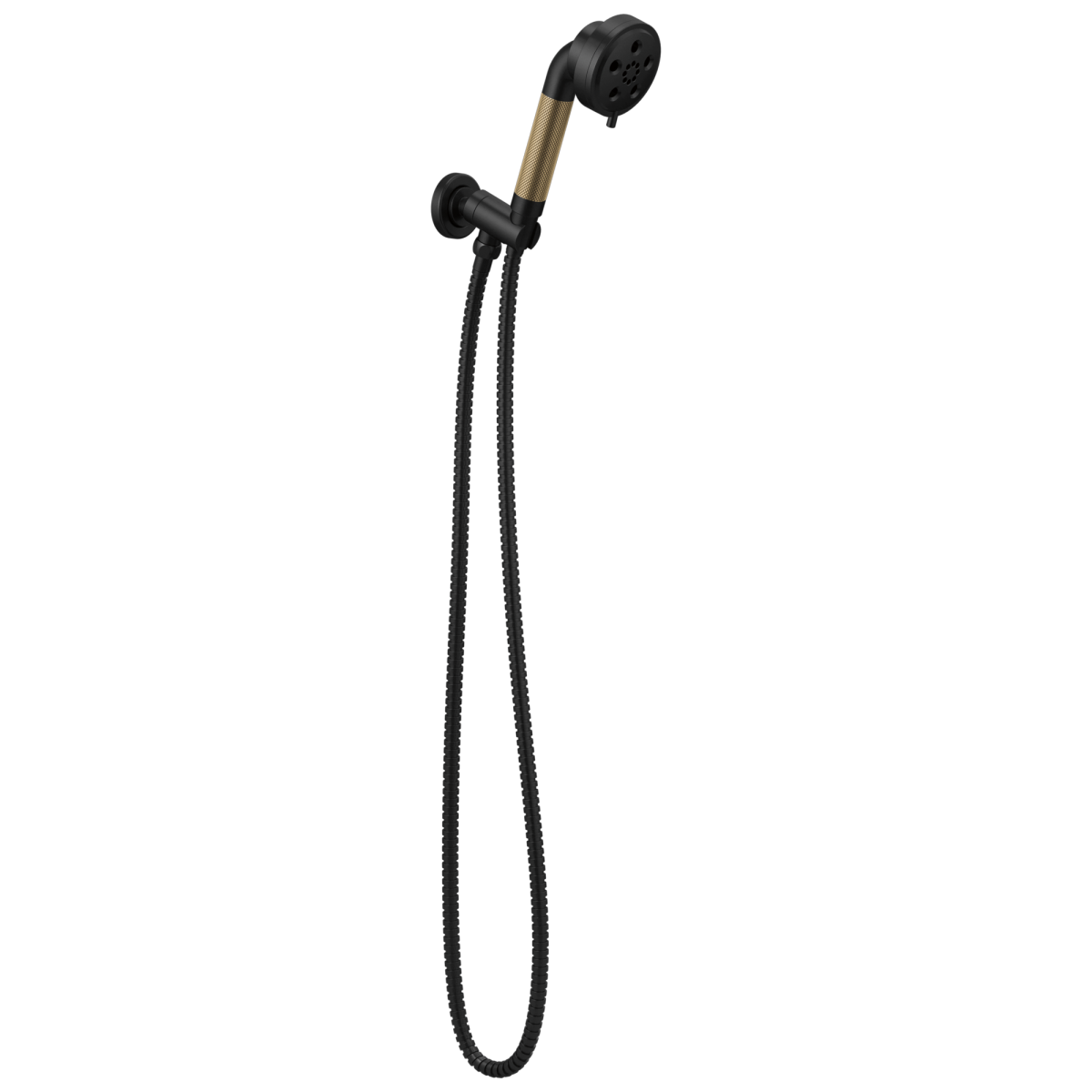 BRIZO Litze Wall Mount Handshower with H2OKINETIC Technology — Matte Black/Luxe Gold