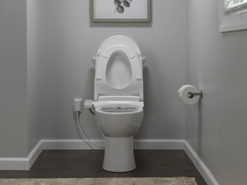 DELTA Refresh Standard Elongated Electric Bidet Toilet Seat — White