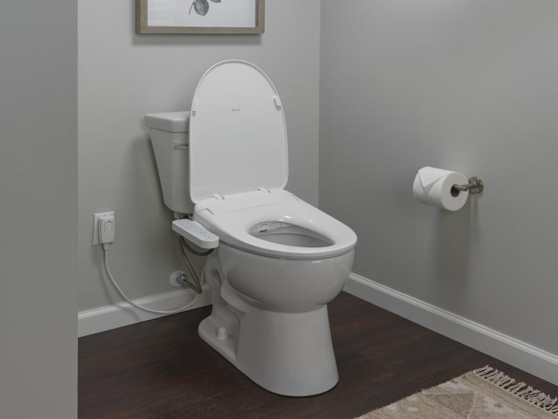 DELTA Refresh Standard Elongated Electric Bidet Toilet Seat — White