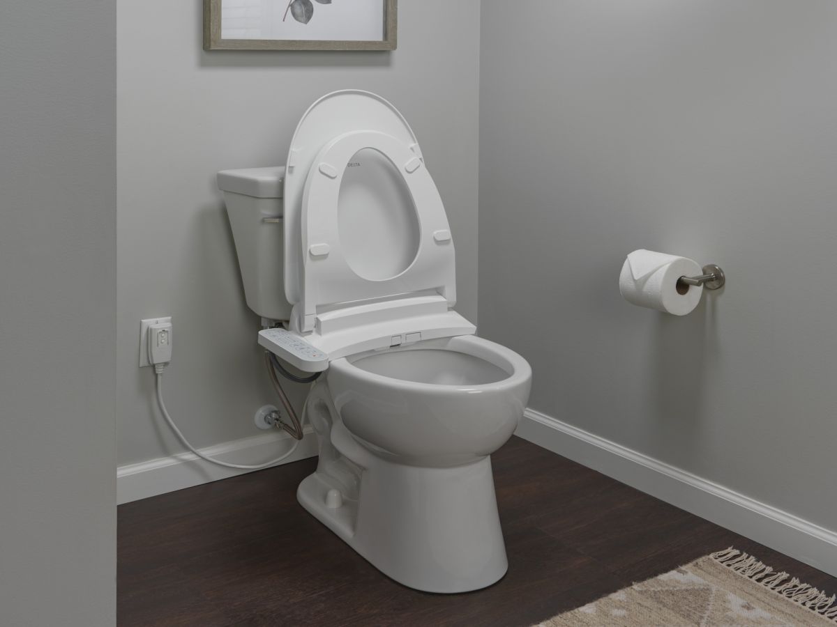 DELTA Refresh Standard Elongated Electric Bidet Toilet Seat — White