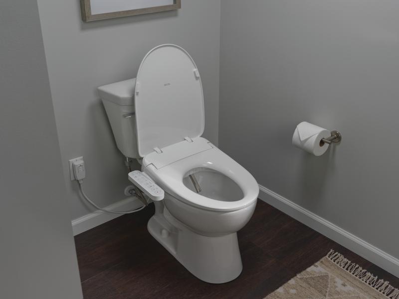 DELTA Refresh Standard Elongated Electric Bidet Toilet Seat — White