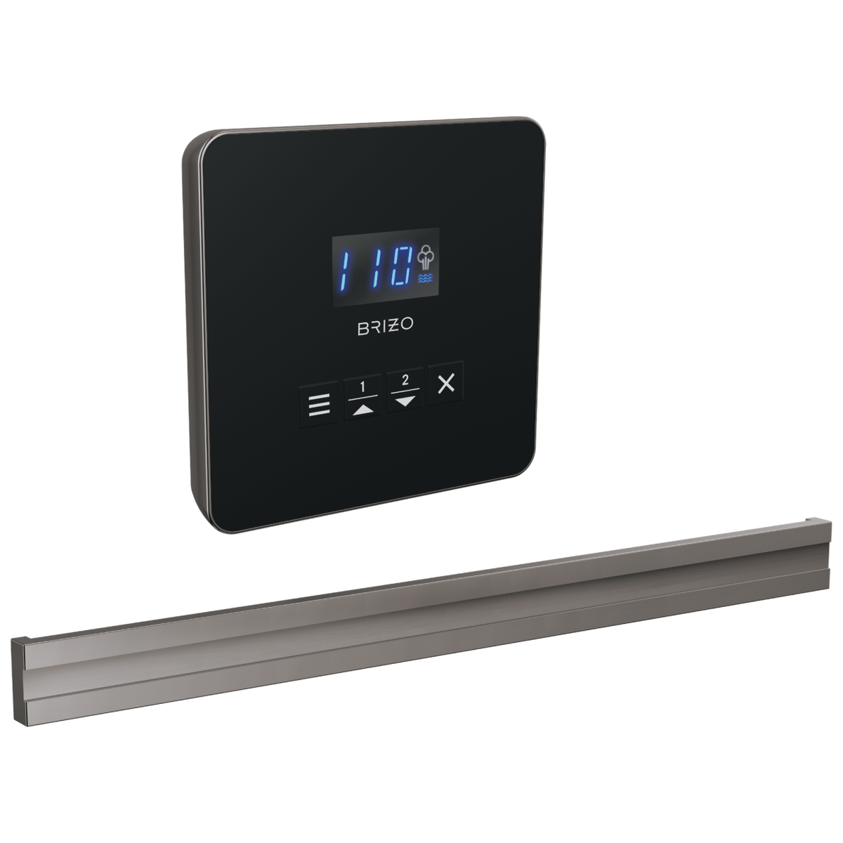 BRIZO Other Elemental Square + Bilateral Steam Set — Lumicoat® Black Onyx