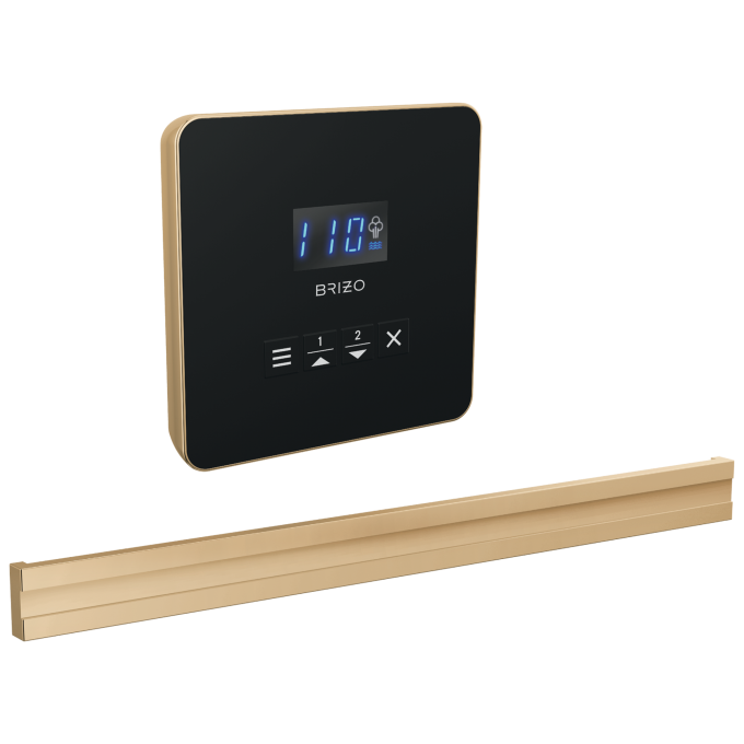 BRIZO Other Elemental Square + Bilateral Steam Set — Lumicoat® Polished Gold