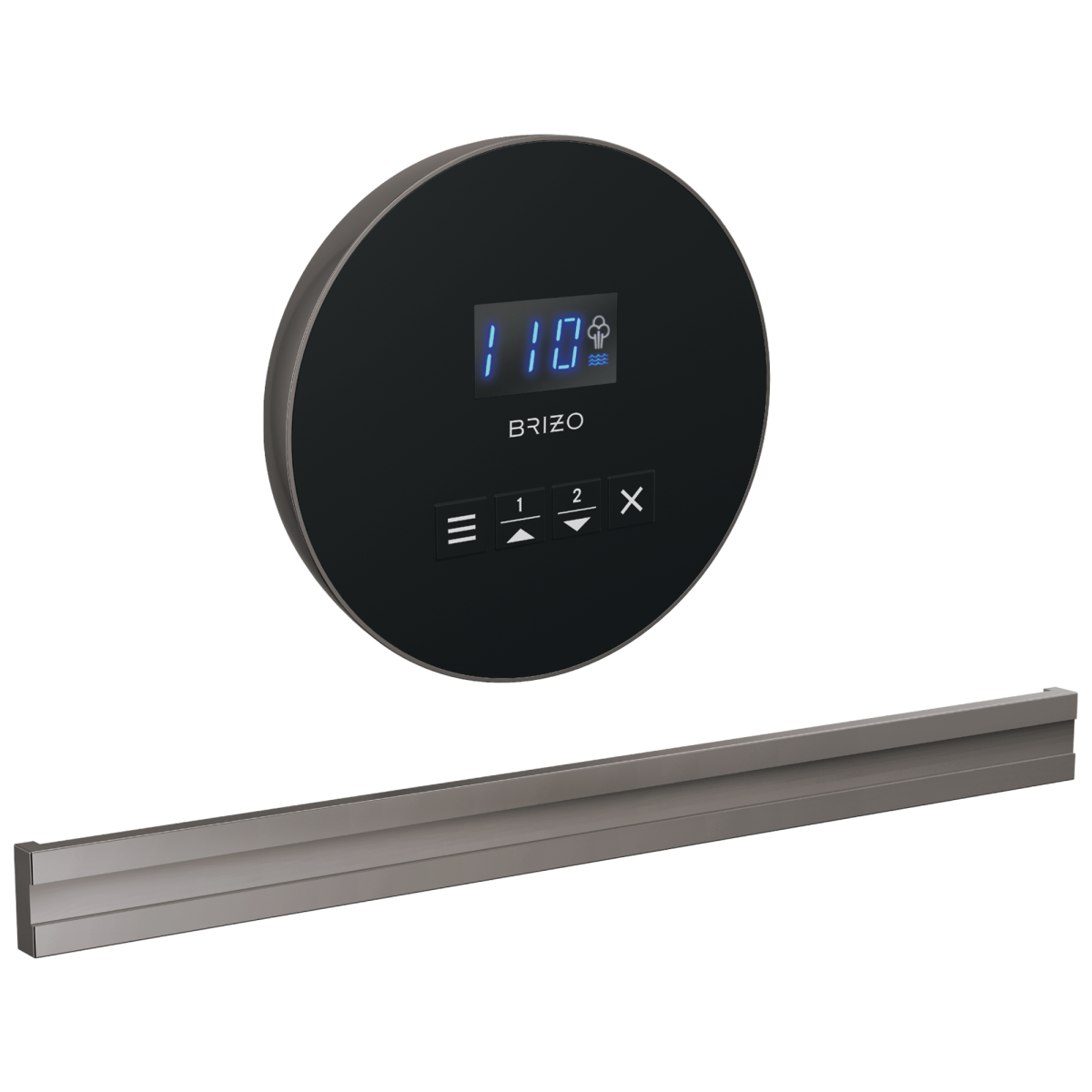BRIZO Other Elemental Round + Bilateral Steam Set — Lumicoat® Black Onyx