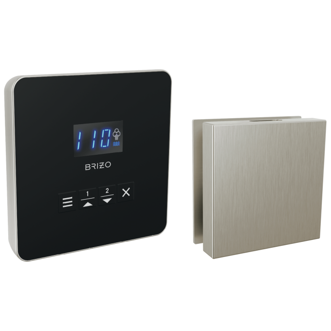 BRIZO Other Elemental Square Steam Set — Lumicoat® Brushed Nickel