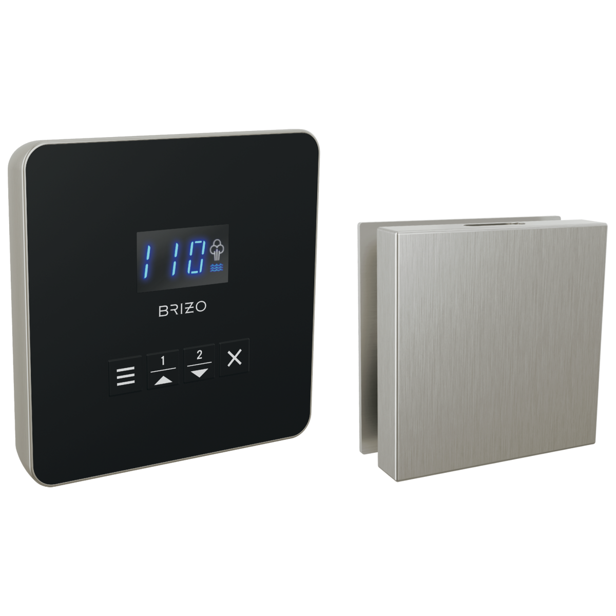 BRIZO Other Elemental Square Steam Set — Lumicoat® Luxe Nickel