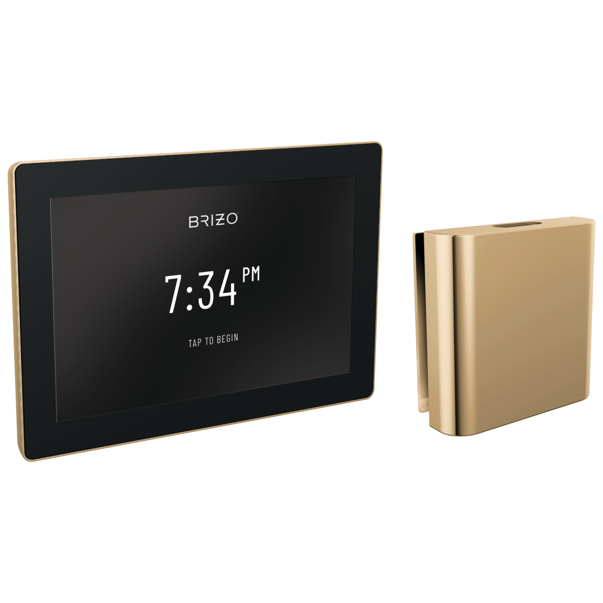 BRIZO Other Transcendent Digital Interface + Square Steam Set — Lumicoat® Polished Gold