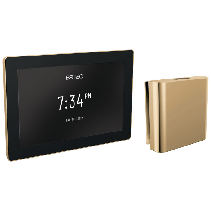 BRIZO Other Transcendent Digital Interface + Square Steam Set — Lumicoat® Polished Gold