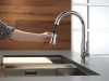 DELTA Essa Single Handle Pull-Down Kitchen Faucet — Chrome