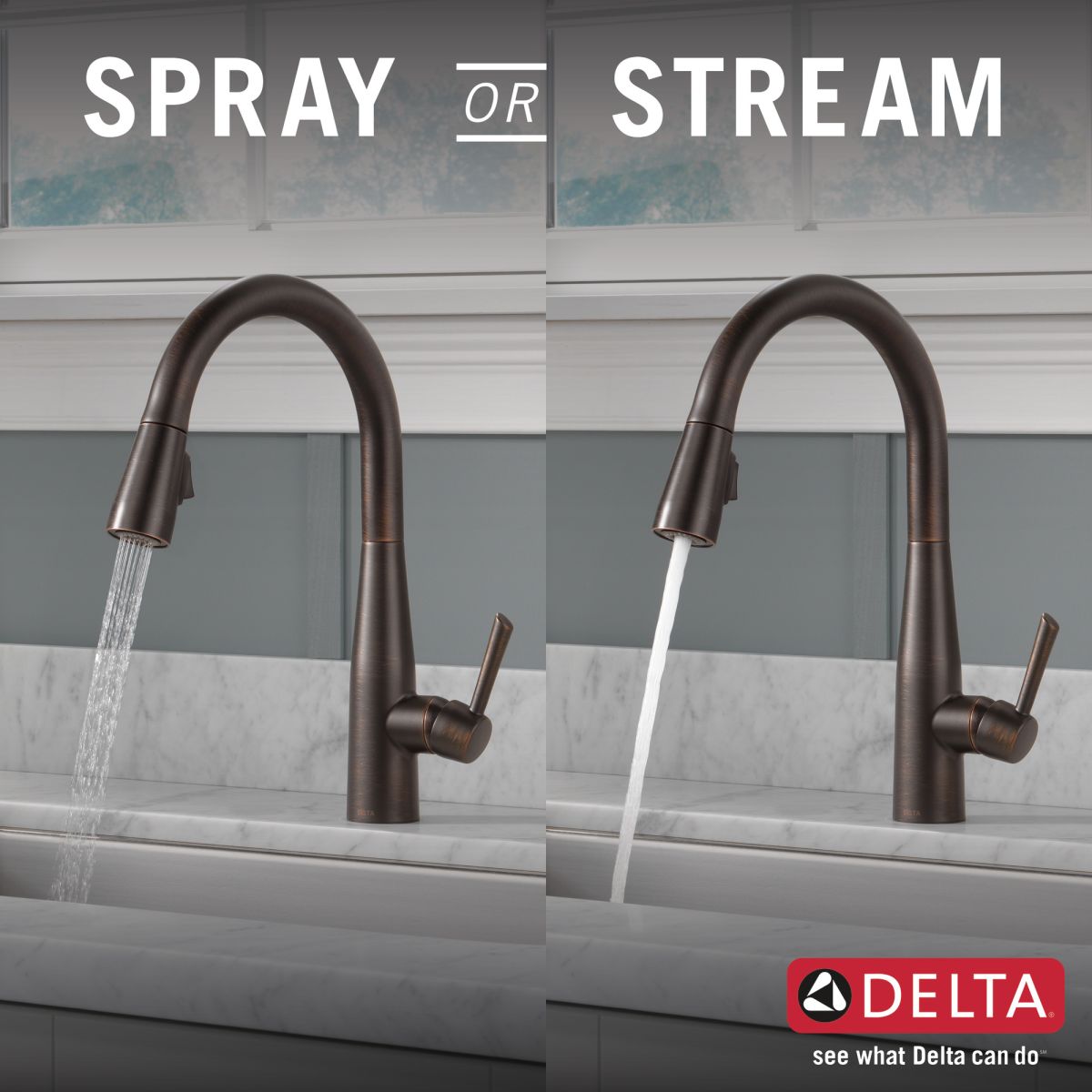 DELTA Essa Single Handle Pull-Down Kitchen Faucet — Venetian Bronze