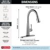 DELTA Essa Single Handle Pull-Down Kitchen Faucet with Touch2O Technology — Arctic Stainless