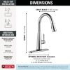 DELTA Essa Single Handle Pull-Down Kitchen Faucet with Touch2O Technology — Chrome