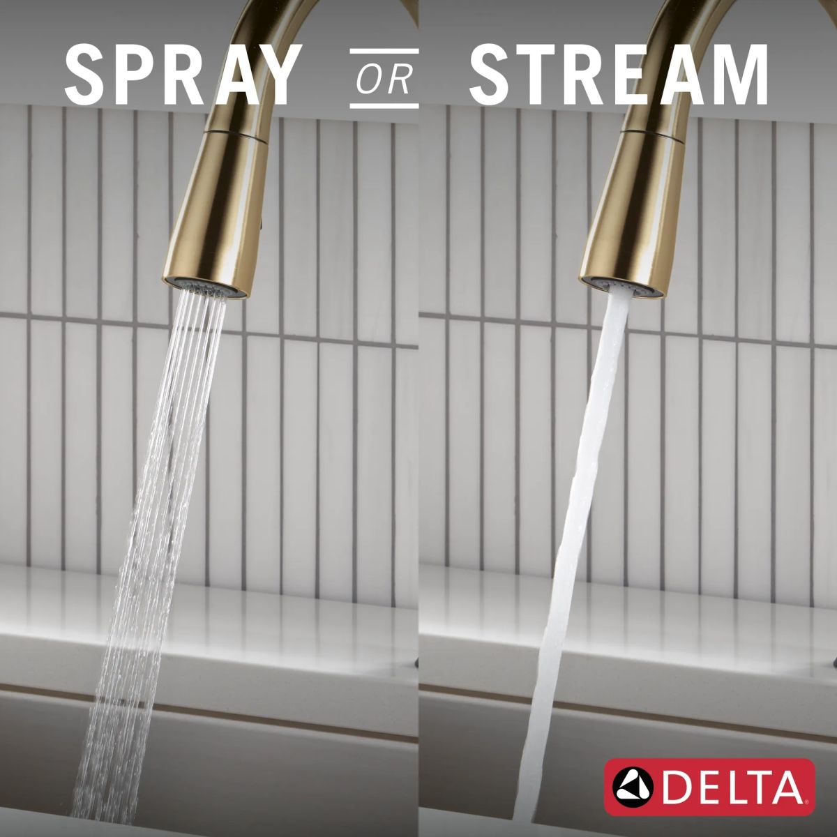 DELTA Essa Touch2O Technology Kitchen Faucet with Touchless Technology — Champagne Bronze