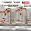DELTA Essa Touch2O Technology Kitchen Faucet with Touchless Technology — Champagne Bronze