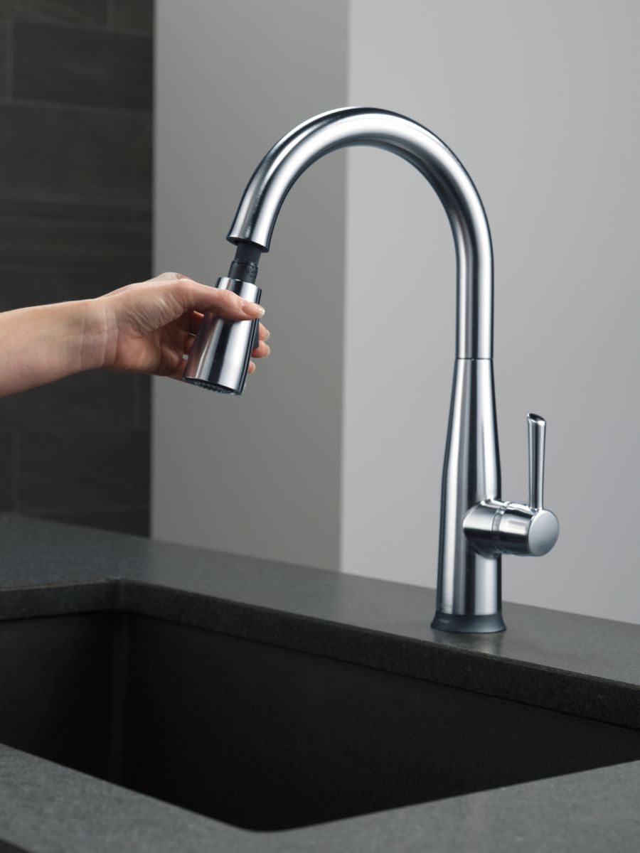 DELTA Essa VoiceIQ Single Handle Pull-Down Faucet with Touch2O Technology — Arctic Stainless