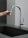 DELTA Essa VoiceIQ Single Handle Pull-Down Faucet with Touch2O Technology — Arctic Stainless