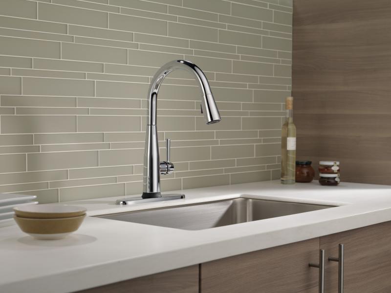 DELTA Essa VoiceIQ Single Handle Pull-Down Faucet with Touch2O Technology — Chrome