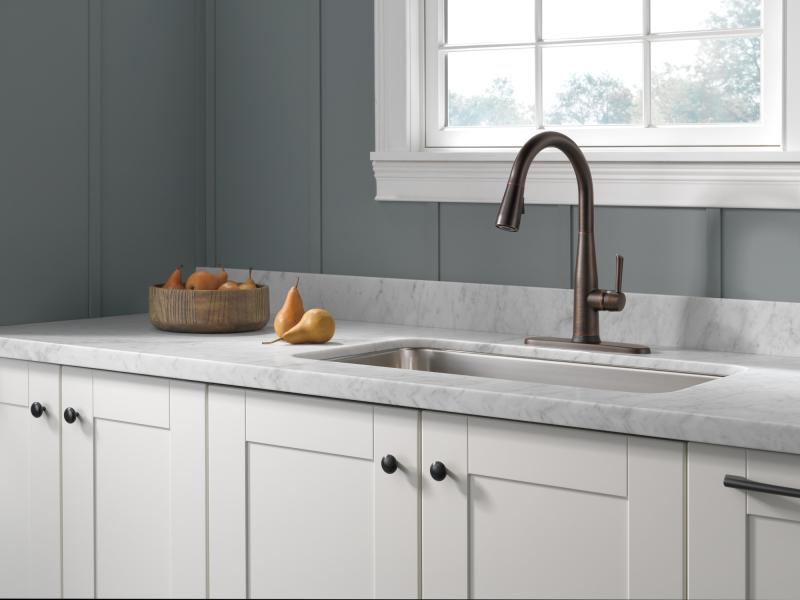 DELTA Essa VoiceIQ Single Handle Pull-Down Faucet with Touch2O Technology — Venetian Bronze