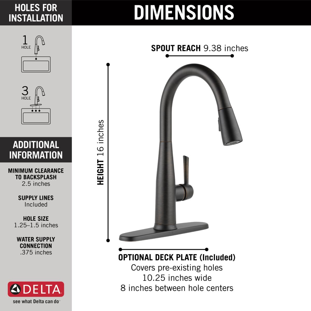 DELTA Essa VoiceIQ Single Handle Pull-Down Faucet with Touch2O Technology — Venetian Bronze