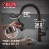 DELTA Essa VoiceIQ Single Handle Pull-Down Faucet with Touch2O Technology — Venetian Bronze