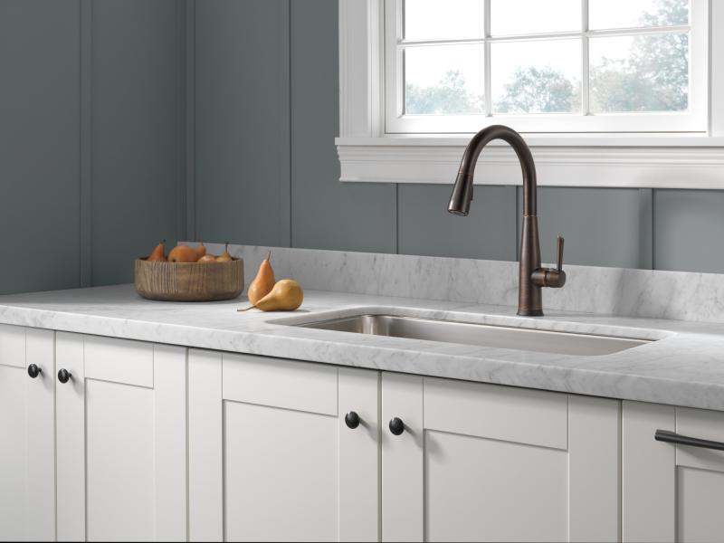 DELTA Essa VoiceIQ Single Handle Pull-Down Faucet with Touch2O Technology — Venetian Bronze