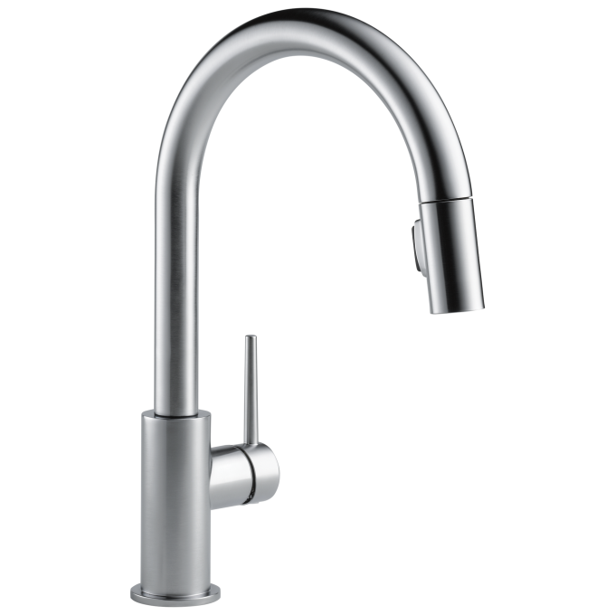 DELTA Trinsic Single Handle Pull-Down Kitchen Faucet — Arctic Stainless