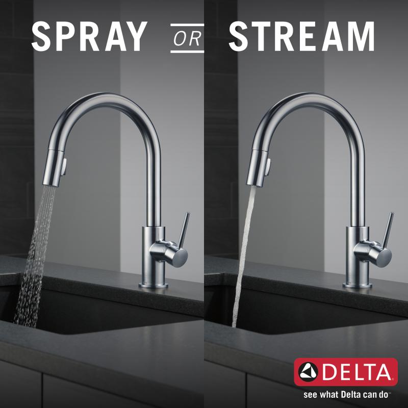 DELTA Trinsic Single Handle Pull-Down Kitchen Faucet — Arctic Stainless