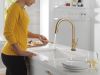 DELTA Trinsic VoiceIQ Kitchen Faucet with Touch2O Technology with Touchless Technology — Champagne Bronze