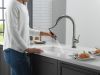 DELTA Trinsic VoiceIQ Kitchen Faucet with Touch2O Technology with Touchless Technology — Black Stainless