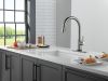 DELTA Trinsic VoiceIQ Kitchen Faucet with Touch2O Technology with Touchless Technology — Black Stainless