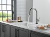 DELTA Trinsic VoiceIQ Kitchen Faucet with Touch2O Technology with Touchless Technology — Black Stainless
