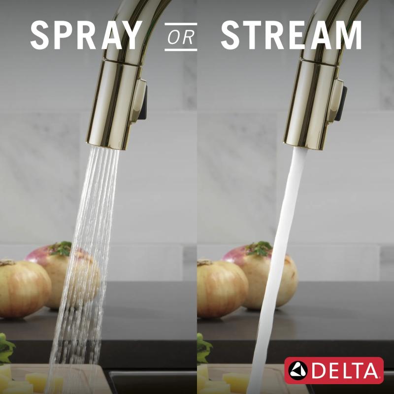 DELTA Trinsic VoiceIQ Kitchen Faucet with Touch2O Technology with Touchless Technology — Polished Nickel