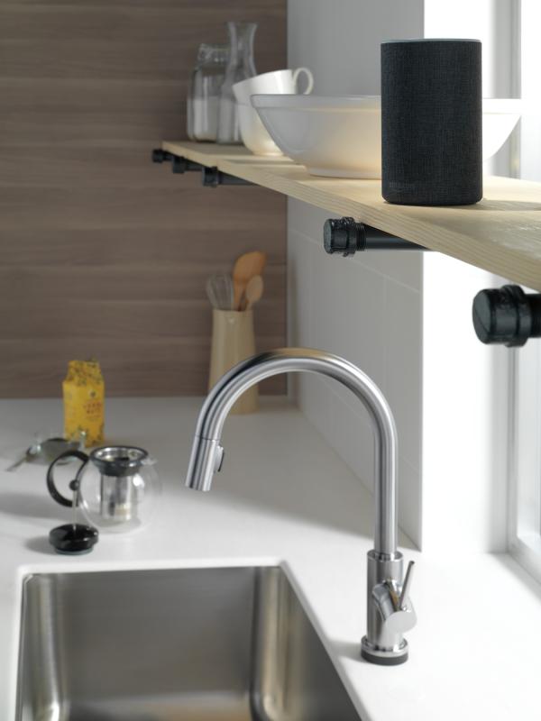 DELTA Trinsic VoiceIQ Single-Handle Pull-Down Kitchen Faucet with Touch2O Technology — Arctic Stainless