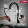 DELTA Trinsic VoiceIQ Single-Handle Pull-Down Kitchen Faucet with Touch2O Technology — Matte Black