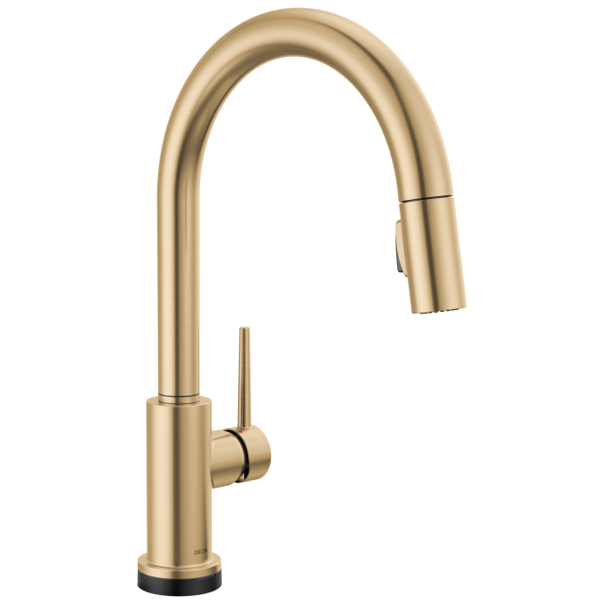 DELTA Trinsic VoiceIQ Single-Handle Pull-Down Kitchen Faucet with Touch2O Technology — Champagne Bronze