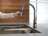 DELTA Trinsic VoiceIQ Single-Handle Pull-Down Kitchen Faucet with Touch2O Technology Technology — Black Stainless