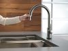 DELTA Trinsic VoiceIQ Single-Handle Pull-Down Kitchen Faucet with Touch2O Technology Technology — Black Stainless