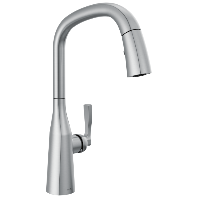 DELTA Stryke Single Handle Pull-Down Kitchen Faucet — Lumicoat® Arctic Stainless