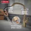 DELTA Stryke Single Handle Pull-Down Kitchen Faucet — Lumicoat® Champagne Bronze