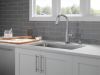 DELTA Stryke Single Handle Pull-Down Kitchen Faucet with Touch2O Technology — Lumicoat® Arctic Stainless