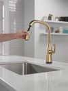 DELTA Stryke Single Handle Pull-Down Kitchen Faucet with Touch2O Technology — Lumicoat® Champagne Bronze