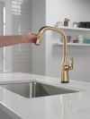 DELTA Stryke Single Handle Pull-Down Kitchen Faucet with Touch2O Technology — Lumicoat® Champagne Bronze