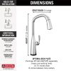 DELTA Stryke Single Handle Pull-Down Kitchen Faucet with Touch2O Technology — Lumicoat® Chrome