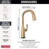 DELTA Stryke Touch2O Technology Kitchen Faucet with Touchless Technology — Lumicoat® Champagne Bronze