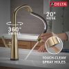DELTA Stryke Touch2O Technology Kitchen Faucet with Touchless Technology — Lumicoat® Champagne Bronze