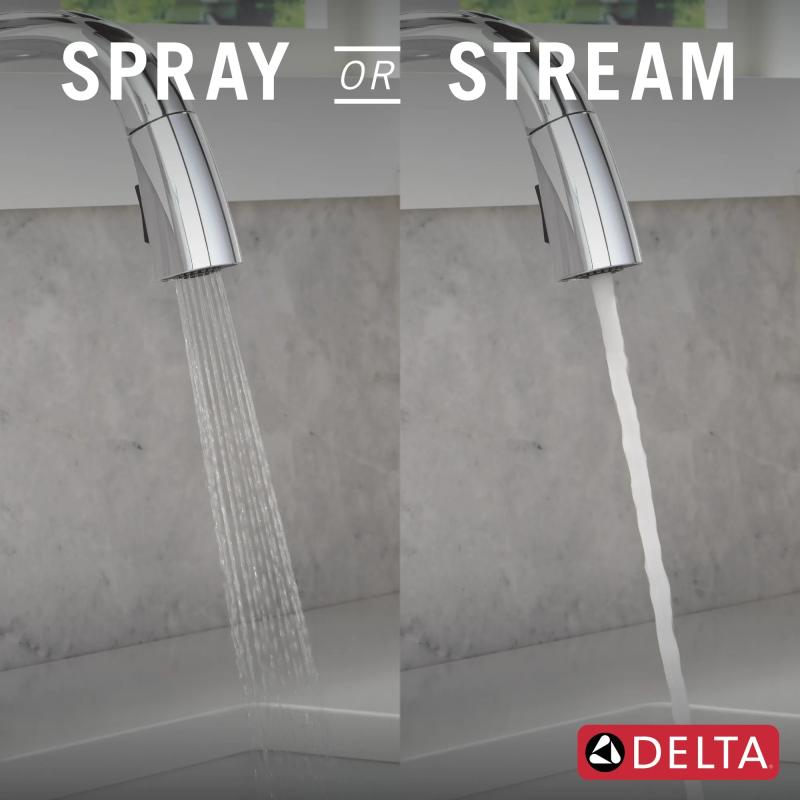 DELTA Stryke Touch2O Technology Kitchen Faucet with Touchless Technology — Lumicoat® Chrome