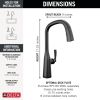 DELTA Stryke VoiceIQ Single Handle Pull-Down Faucet with Touch2O Technology — Matte Black
