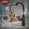 DELTA Stryke VoiceIQ Single Handle Pull-Down Faucet with Touch2O Technology — Matte Black