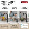 DELTA Stryke VoiceIQ Single Handle Pull-Down Faucet with Touch2O Technology — Matte Black