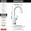 DELTA Stryke VoiceIQ Single Handle Pull-Down Faucet with Touch2O Technology — Lumicoat® Chrome